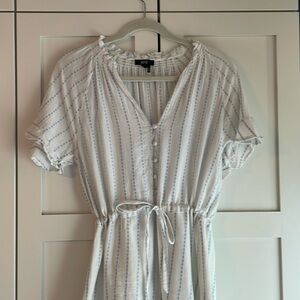 Paige White Mini Drawstring Dress Size Small